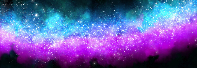 Wall Mural - space background with realistic nebula and lots of shining stars. infinite universe and starry night