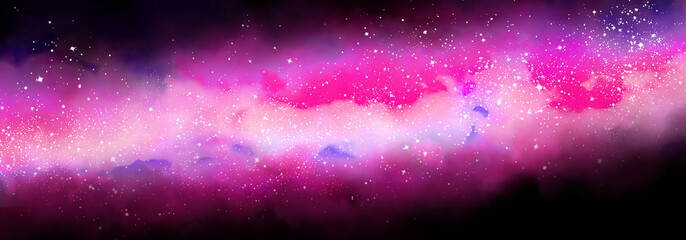 Wall Mural - space background with realistic nebula and lots of shining stars. infinite universe and starry night