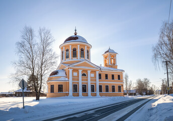 Wall Mural - Church of Saints Zosima and Savvatiy built in 1819 in the ancient town of Kargopol, Russia