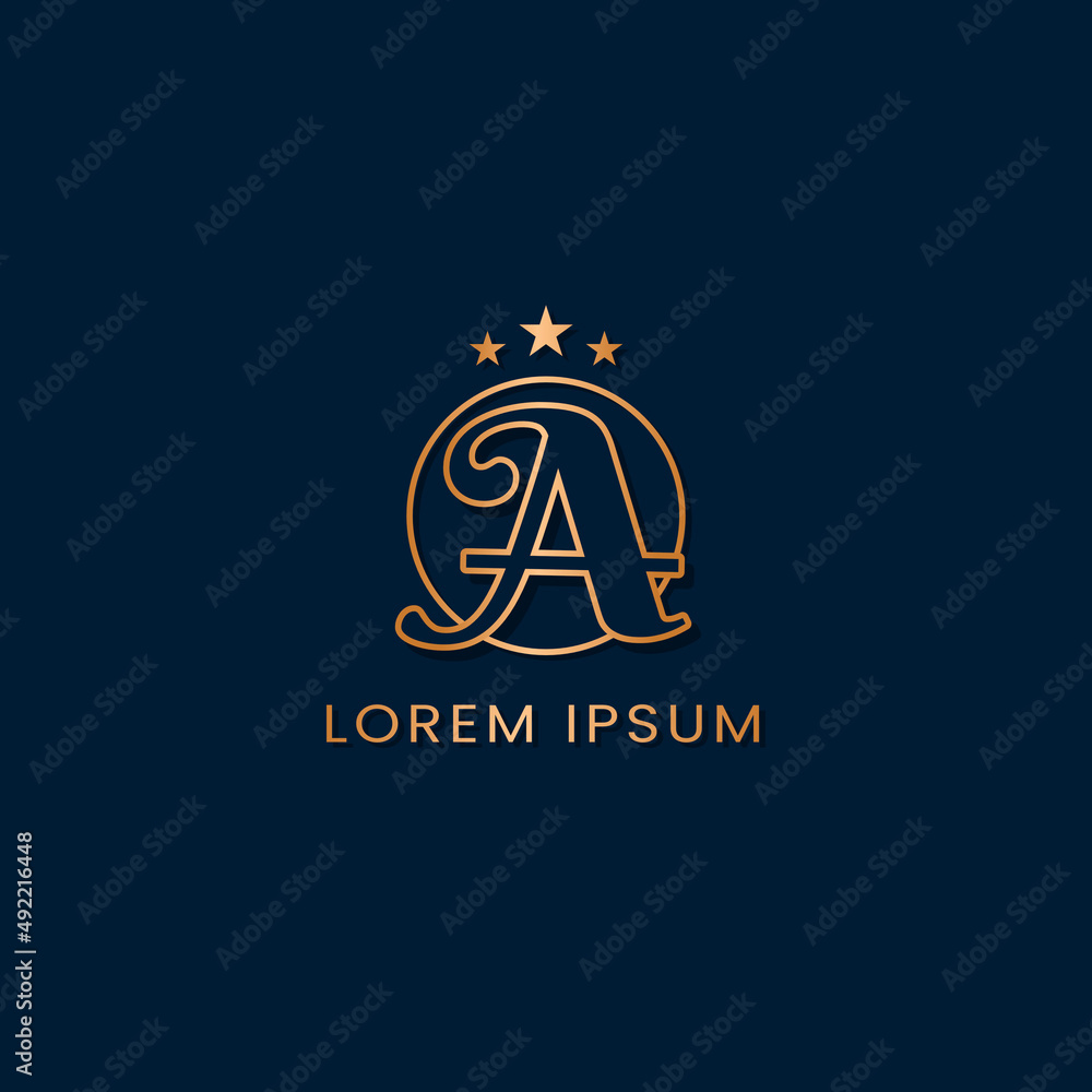Initial A Luxury Gold Logo Stock Vector | Adobe Stock