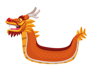 Poster - orange dragon boat