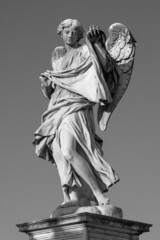 Wall Mural - ROME, ITALY - SEPTEMBER 1, 2021: The statue of Angel with the Sudarium on the Ponte Sant'Angelo by Cosimo Fancelli (1620  - 1688).