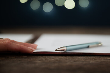 Pen lying on a document