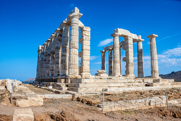 Wall Mural - The ancient Temple of Poseidon at Sounion, Attica, Greece