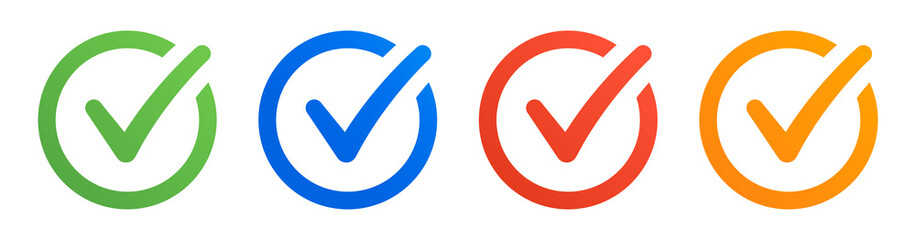 Aufkleber - Checkmark icon on circle design. Check symbol collection.