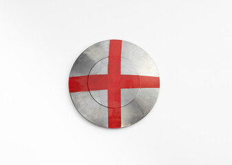 Poster - knight iron shield isolated on white background