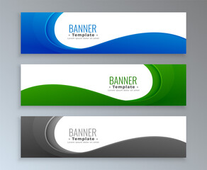 Wall Mural - wavy style modern banners set of three