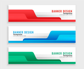 stylish modern web banners set in three colors