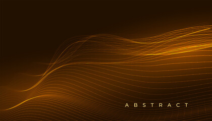 Wall Mural - brown golden wave lines background
