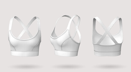Wall Mural - Sports women's top bra of white color 3d rendering. 