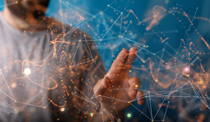 Concept of Network, internet communication. 3d illustration