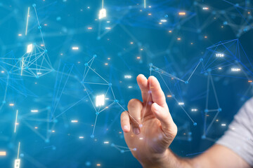 Wall Mural -  people network structure HR - Human resources management and recruitment