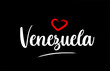 Venezuela country with love red heart on black background