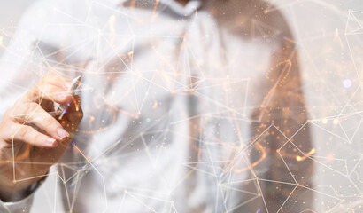Concept of big data, machine learning, artificial intelligence, hyper loop
