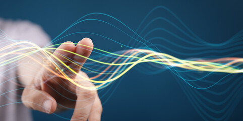 cloud network Computer connects to internet server service for cloud data transfer