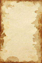 Wall Mural - Old brown paper grunge background. Abstract liquid coffee color texture.