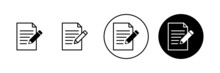 Note Icons Set. Notepad Sign And Symbol