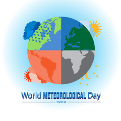  World Meteorological Day. sky blue abstract background