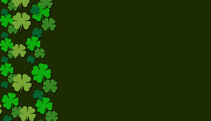 Saint Patrick's Day greetings card with clover shapes and branches vector illustration