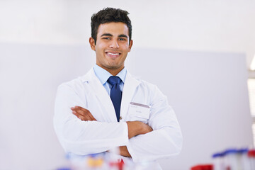 Poster - Science is its own satisfaction. Portrait of a smiling lab technician standing in a laboratory.