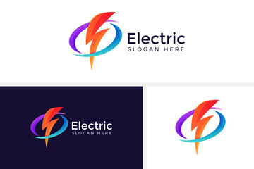 Wall Mural - creative electric flash logo design vector illustration