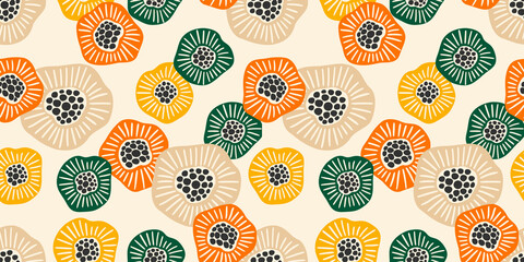 Abstract gentle seamless pattern with flowers. Modern design for paper, cover, fabric, interior decor and other
