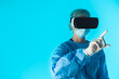 © PoppyPix - Virtual reality used by healthcare workers. Medical skills learnt with the use of technology. High quality photo