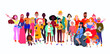 Multicultural People of different nationalities and age. Multinational society. Teamwork, cooperation, friendship concept. Society or population, social diversity. Flat vector illustration.