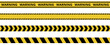 © FKVT - Construction border. Warning caution sign. Black and yellow line. Seamless barrier. Included brushes