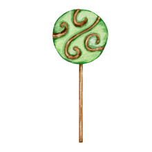 Watercolor Green Lollipop Covered