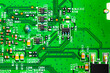 © Sunshine Seeds - Close up of components and microchips on PC circuit board.