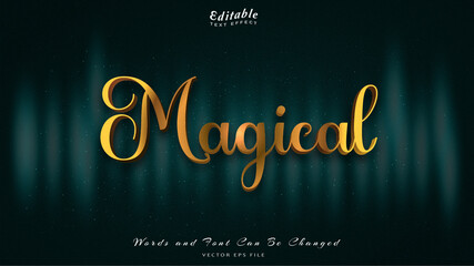 Wall Mural - magical editable text effect with blue luxury background