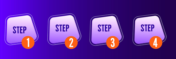 Canvas Print - step 1,2,3,4 infographic icons vector illustration