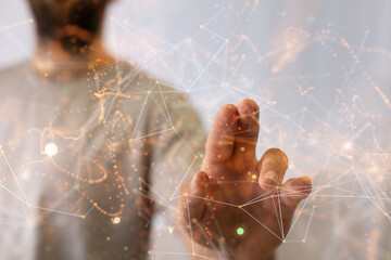 Concept of Network, internet communication. 3d illustration