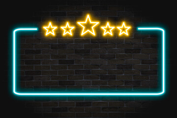 Star for review symbol neon banner