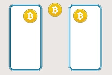 Sticker - Achat en bitcoins entre téléphones mobiles, illustration 