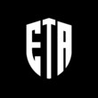 ETA letter logo design. ETA modern letter logo with black background. ETA creative  letter logo. simple and modern letter logo. vector logo modern alphabet font overlap style. Initial letters ETA 