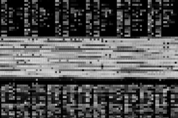 Wall Mural - pixel pattern of a digital glitch / abstract black and white pixel pattern background of a digital g