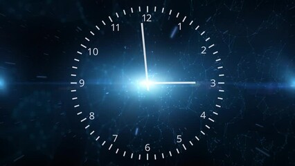 Wall Mural - infinity universe time looping clock on artistic glowing nebula light universe science animation bac