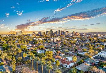 Canvas Print - Phoenix, Arizona, USA Downtown Skyline Aerial