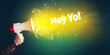 © ra2 studio - Young woman yelling to loudspeaker concept