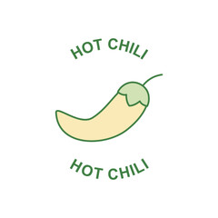 Canvas Print - Hot Chilly label icon in color icon, isolated on white background 