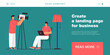 © PCH.Vector - Cameraman shooting young man with laptop on chair. Video session of male freelancer on desert background flat vector illustration. Video recording concept for banner, website design, landing web page