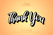 Thank You 3d Text Style Effect. Editable Illustrator Text Style.