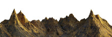 Spiky Mountain Range Isolated On White Background Banner