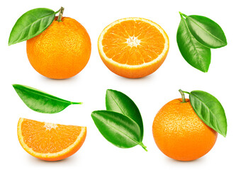 Wall Mural - Orange isolated on white background