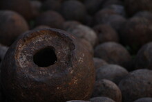 Close Up Of Cannon Balls