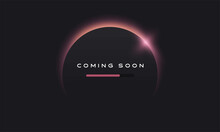 Coming Soon Text On Abstract Sunrise Dark Background With Motion Effect