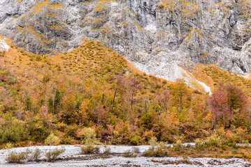 Sticker - Mountain landscape in autumn in the Watzmann massif in Berchtesgadener Land, Bavaria, Germany.