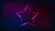 © dniprodd - Neon frame in star form with shining effects